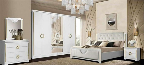 Набор мебели для спальни БОДРУМ 6 дв кровать 180 см Капучино 387004 - фото 14379